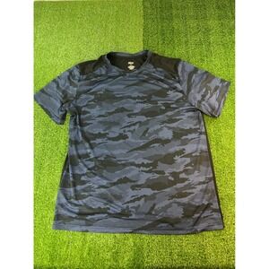 Zone Pro Camouflage Print Short Sleeve T Shirt Men's Blue Gray Activewear XL‎